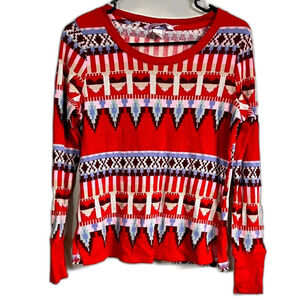 Victoria's Secret Fair Isle Thermal Pajama Top Size XS